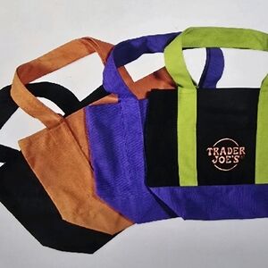 Trader Joes Colorful Tote Bag Collection Set Of 4 Limited Totes.